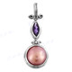 1 3/8" 925 Silver Pink Mabe Pearl Amethyst Pendant