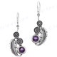 1 1/8" 925 Silver Amethyst French Wires Earrings