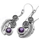 1 1/8" 925 Silver Amethyst French Wires Earrings