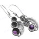 1 1/8" 925 Silver Amethyst French Wires Earrings