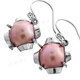 11/16" 925 Silver Pink Mabe Pearl French Wires Earrings