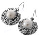 7/8" 925 Silver White Mabe Pearl French Wires Earrings