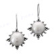 11/16" 925 Silver White Mabe Pearl French Wires Earrings