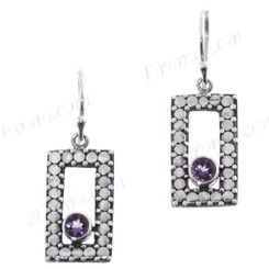 11/16" 925 Silver Amethyst French Wires Earrings