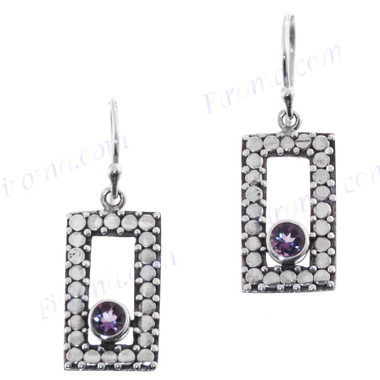 11/16" 925 Silver Amethyst French Wires Earrings