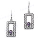 11/16" 925 Silver Amethyst French Wires Earrings