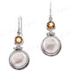 7/8" 925 Silver Biwa Pearl Citrine French Wires Earrings