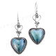 1 1/4" 925 Silver Blue Mabe Pearl Heart French Wires Earrings