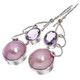 1 1/8" 925 Silver Pink Mabe Pearl Amethyst French Wires Earrings