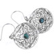 1" 925 Silver Turquoise Round French Wires Earrings