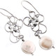 1 7/16" 925 Silver Biwa Pearl French Wires Earrings