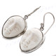 7/8" 925 Silver Buffalo Bone Sun Goddess French Wires Earrings