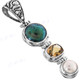 2 1/8" 925 Silver Pearl Biwa Citrine Pendant