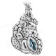1 7/8" 925 Silver Blue Topaz Pendant