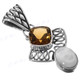 1 1/2" 925 Silver Mother Of Pearl Citrine Shell Pendant