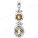 1 3/8" 925 Silver Green Amethyst Citrine Pendant