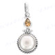 1 1/4" 925 Silver Biwa Pearl Citrine Pendant
