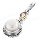 1 1/4" 925 Silver Biwa Pearl Citrine Pendant