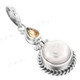 1 1/4" 925 Silver Biwa Pearl Citrine Pendant
