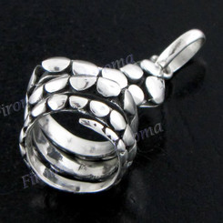 1 3/16" 925 Silver Snake Pendant