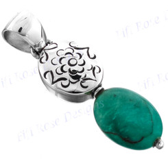 1 7/16" 925 Silver Turquoise Pendant
