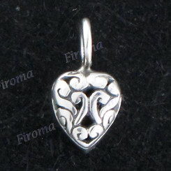 1/2" 925 Silver Heart Pendant
