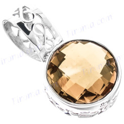 7/8" 925 Silver Citrine Pendant