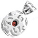 1 3/16" 925 Silver Garnet Red Pendant
