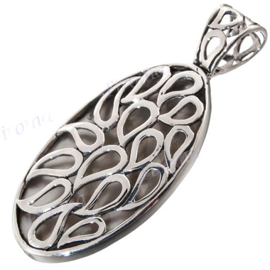 1 5/8" 925 Silver Mother Of Pearl Shell Pendant