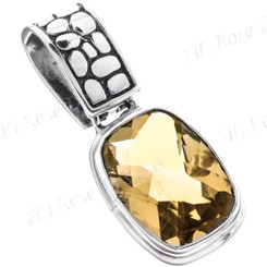 1" 925 Silver Citrine Pendant