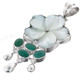 2 3/4" 925 Silver Blue Mother Of Pearl Turquoise Shell Pendant