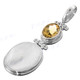 1 9/16" 925 Silver Mother Of Pearl Citrine Shell Pendant