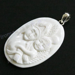 2 7/16" 925 Silver Buffalo Bone Pendant