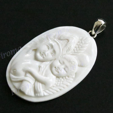 2 7/16" 925 Silver Buffalo Bone Pendant