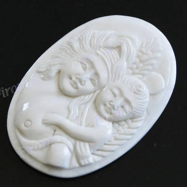 Cabochon Buffalo Bone Undrilled 2"(51mm) 10gr(50cts)