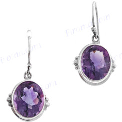 1/2" 925 Silver Amethyst French Wires Earrings