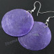 1 7/16" Dyed Capiz Shell Purple French Hook Earrings
