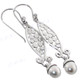 1 1/4" 925 Silver Freshwater Pearl French Wires Earrings