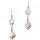 1 9/16" 925 Silver Biwa Pearl French Wires Earrings
