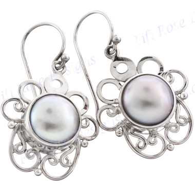 13/16" 925 Silver Freshwater Pearl French Wires Earrings