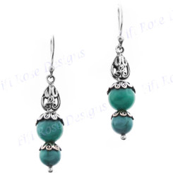 1 1/16" 925 Silver Turquoise French Wires Earrings