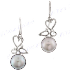 7/8" 925 Silver Freshwater Pearl French Wires Earrings