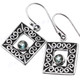 9/16" 925 Silver Blue Topaz French Wires Earrings