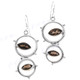 1 1/4" 925 Silver Smokey Quartz French Wires Earrings