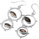 1 1/4" 925 Silver Smokey Quartz French Wires Earrings