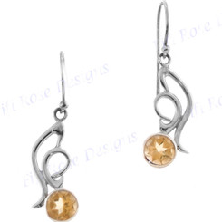 13/16" 925 Silver Citrine French Wires Earrings