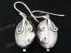 7/8" 925 Silver Mother Of Pearl Shell French Wires Earrings