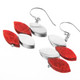 1 1/8" 925 Silver Red Coral French Wires Earrings