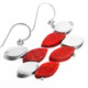 1 1/8" 925 Silver Red Coral French Wires Earrings