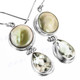 1 1/4" 925 Silver Green Biwa Pearl Green Amethyst French Wires Earrings